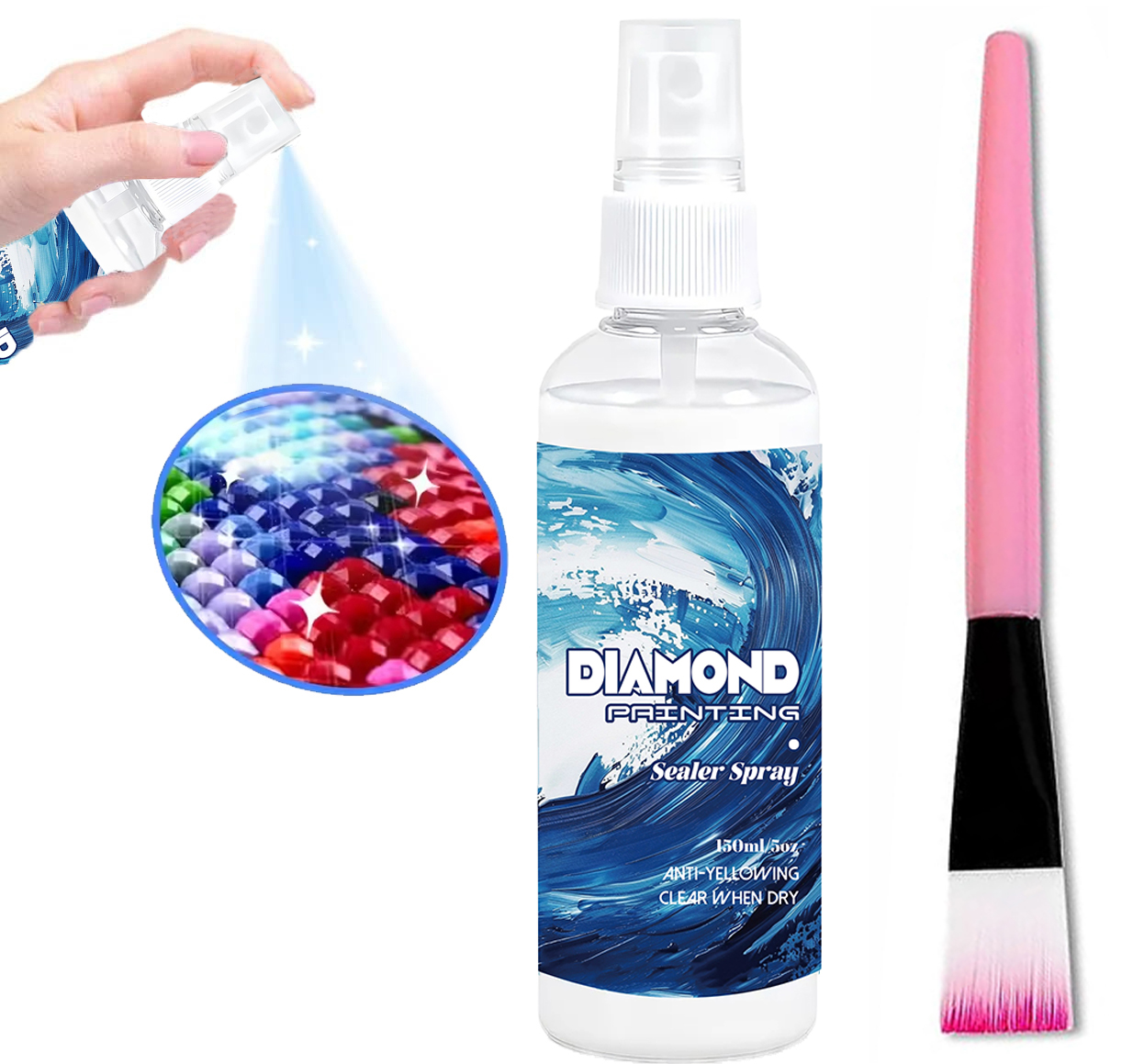 Resin Art Painting - Spray Selante para Pintura Diamante 150ml,