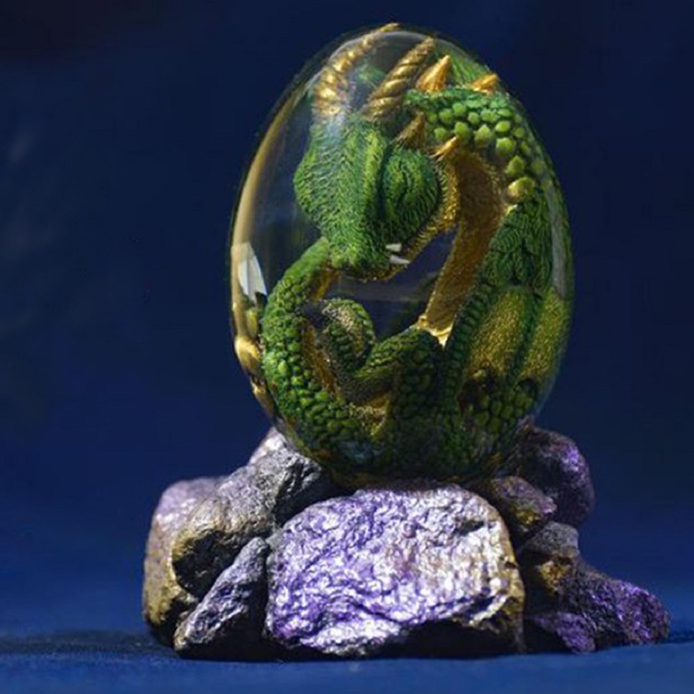Resin Art Stand - Lava dragão ovo estátua com base