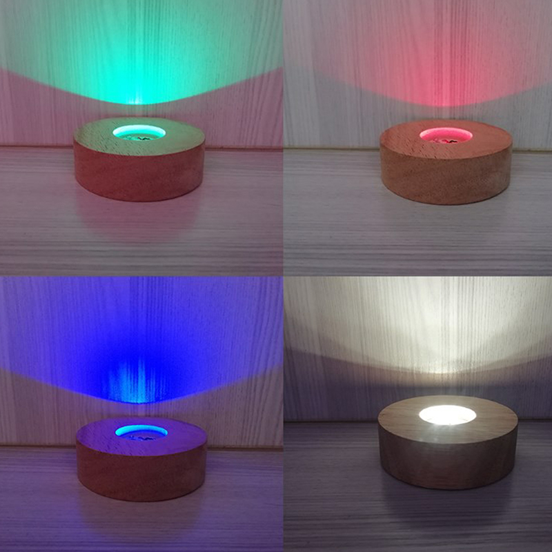 Resin Art Stand - Display de luz LED redondo de