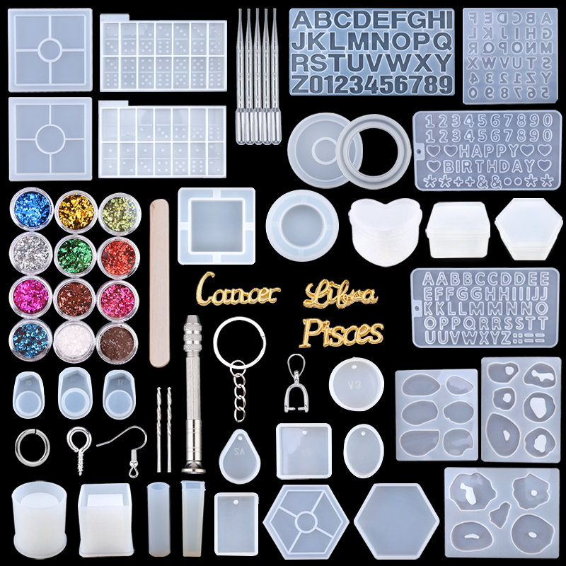Resin Art Earrings Kit - Resina de silicone moldes kit resina