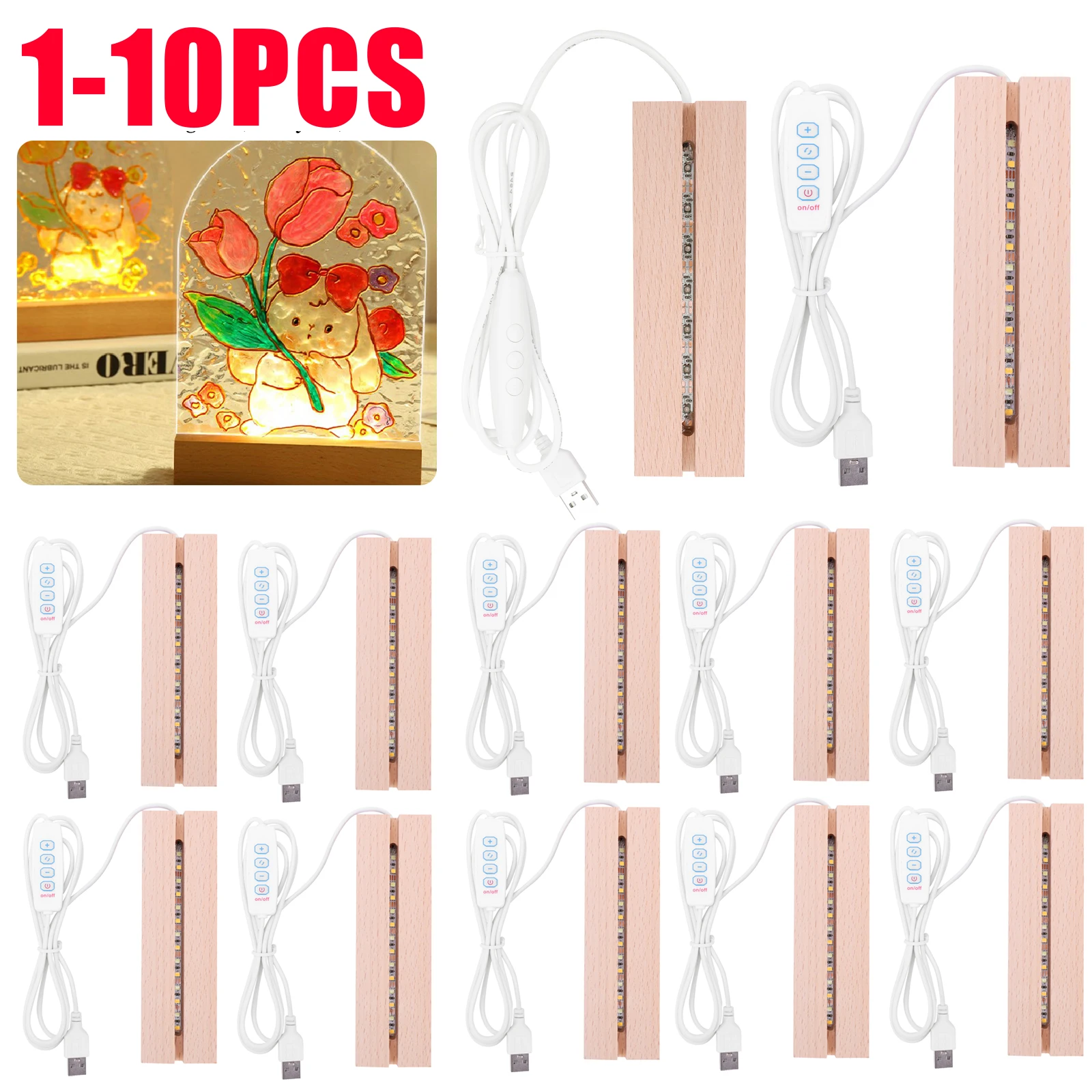 Resin Art Stand - 1-10 peças Suporte de Madeira com