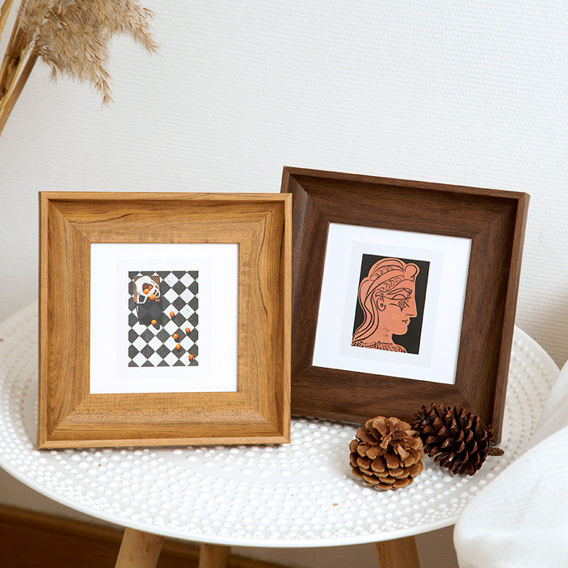 Resin Art Stand - Porta-Retrato Quadrado com Emenda de Cores,