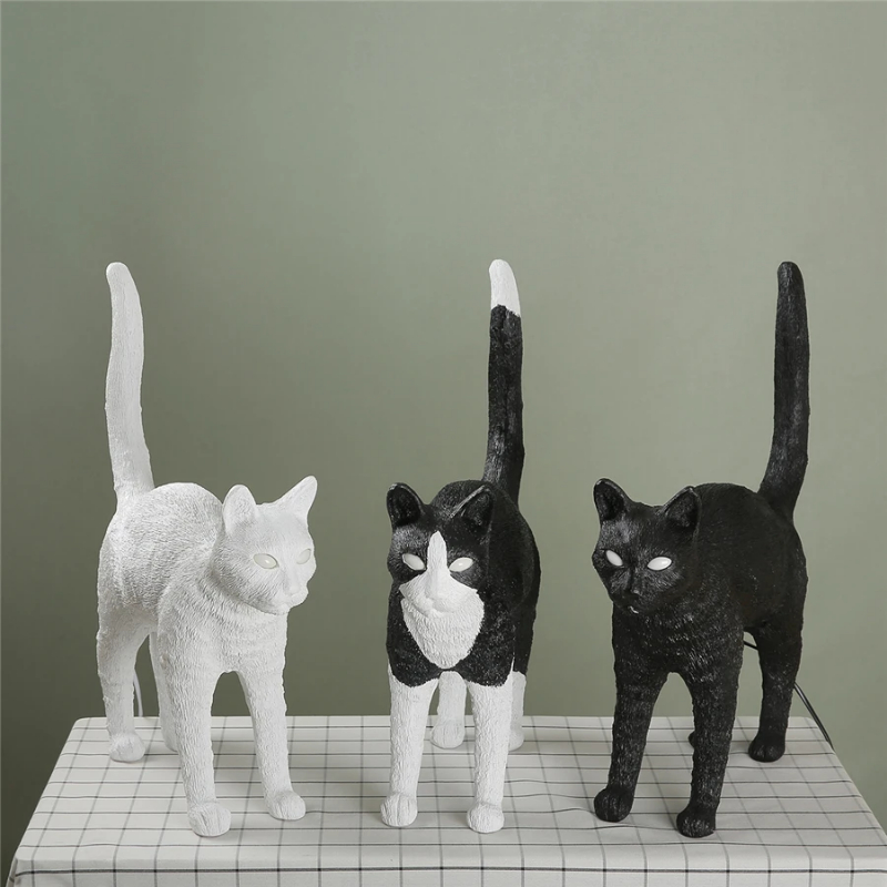 Resin Art Floor Design - Nordic Cat Table Lamp Resina Animal