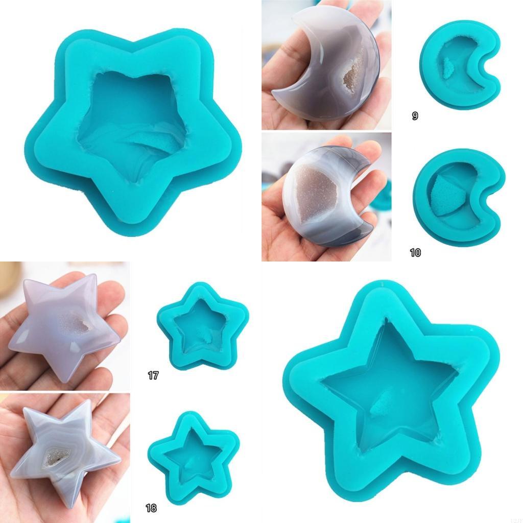 Resin Art Geode - Moldes silicone pedras preciosas, molde cluster