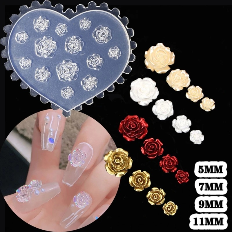 Resin Art For Rose - Decorações de Unhas em Forma de
