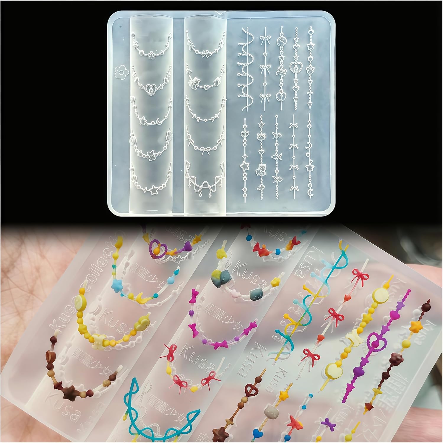 Resin Art Necklace - 3d grânulo colar gel arte do