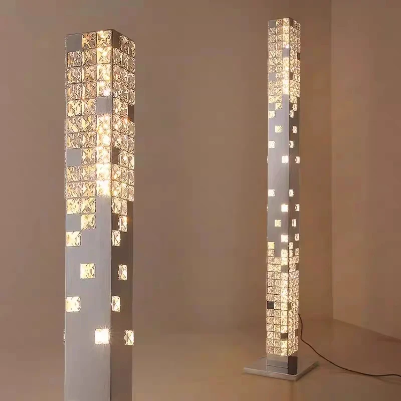 Resin Art Floor Design - Luminária de Chão de Cristal LED
