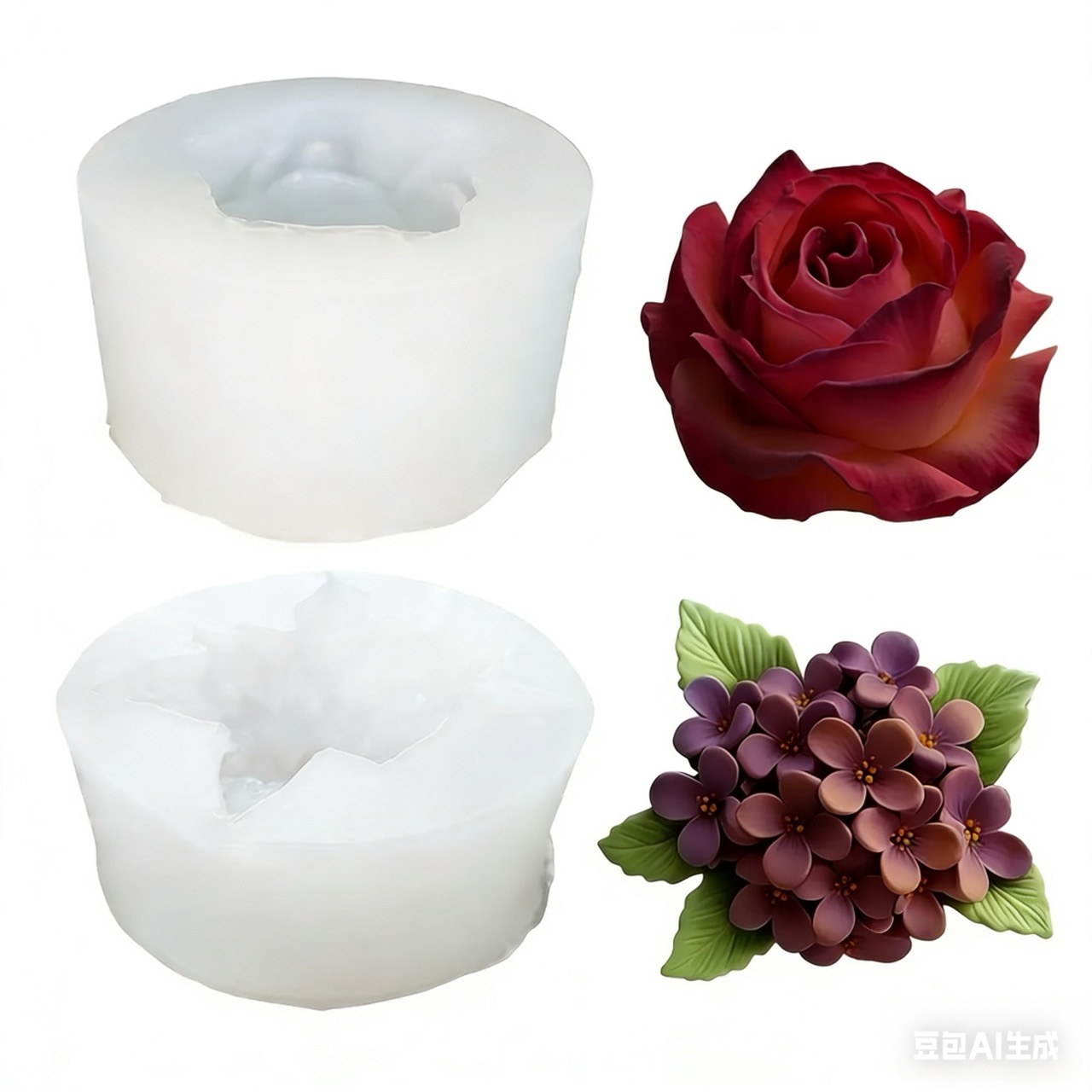 Resin Art For Rose - 2 peças de moldes de silicone