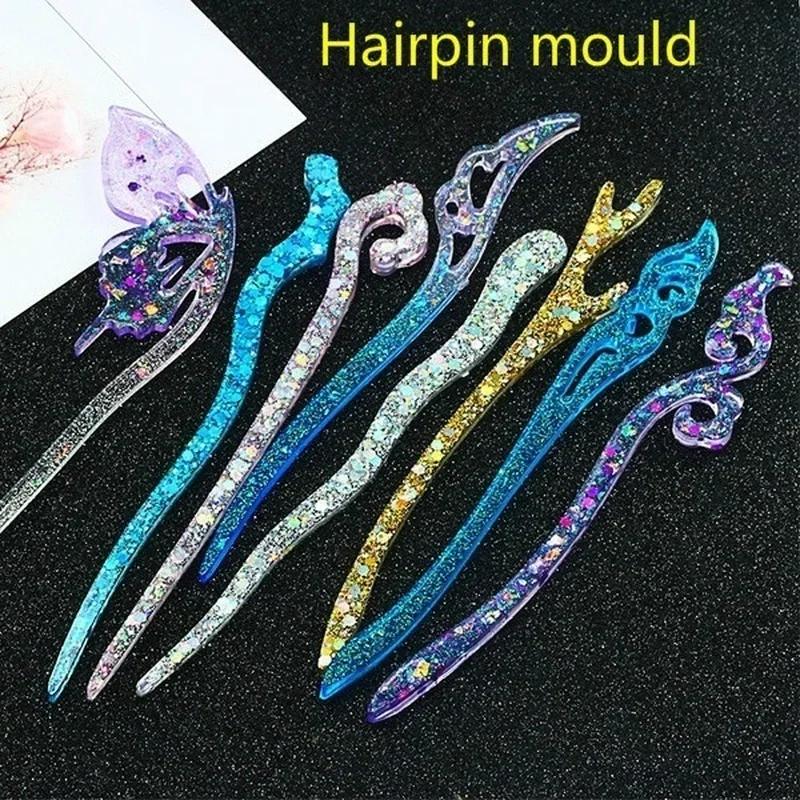 Resin Art For Sale - Novo transparente hairpin silicone molde especial