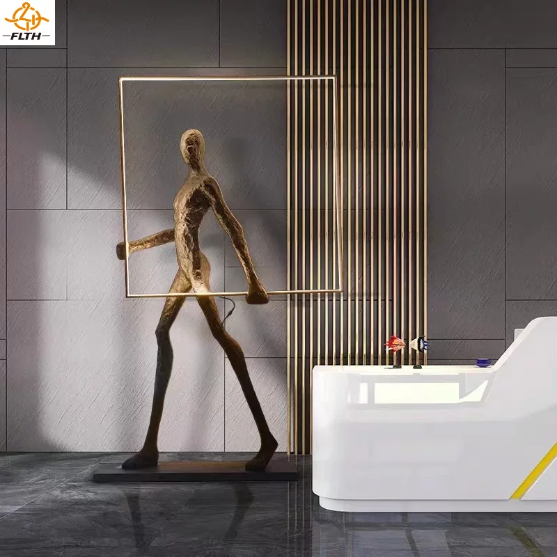 Resin Art Floor Design - Luminária de Chão Escultura Humanoide Moderna