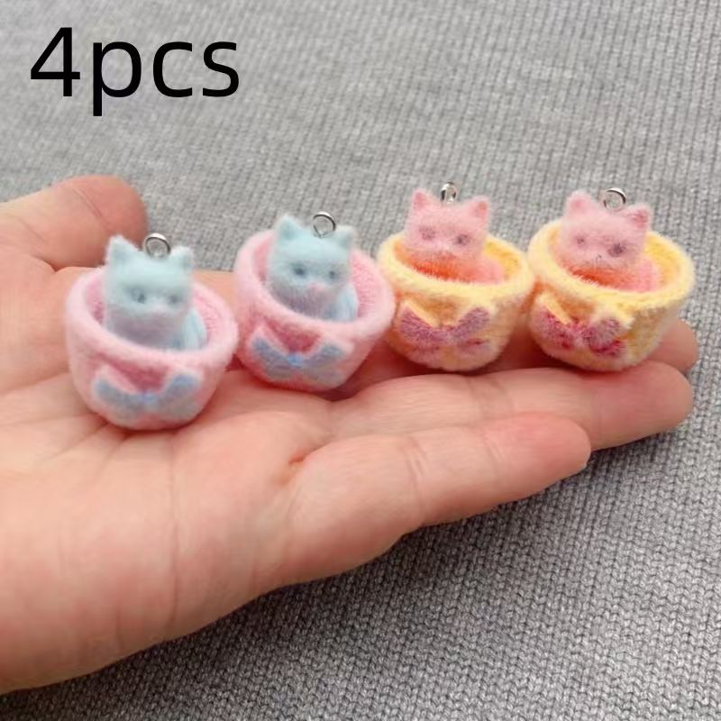 4 peças de pingente de gato em - Resin Art For Sale avaliação e preço
