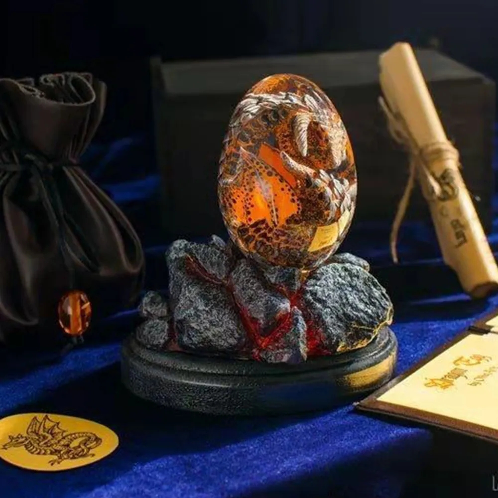 Lava dragão ovo estátua com ba - Resin Art Stand avaliação e preço
