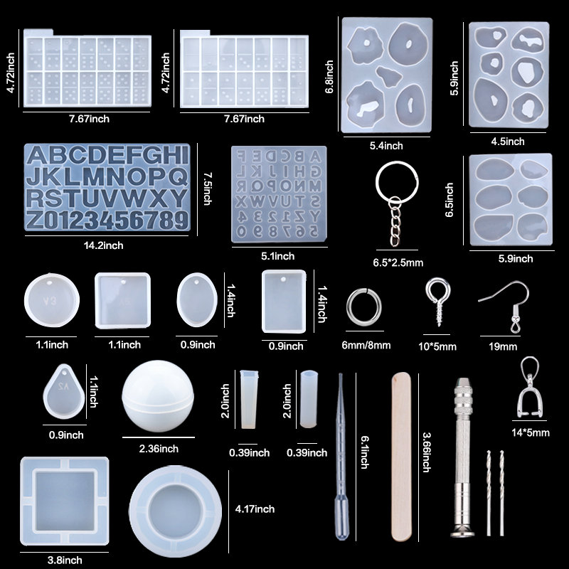 Resina de silicone moldes kit  - Resin Art Earrings Kit avaliação e preço