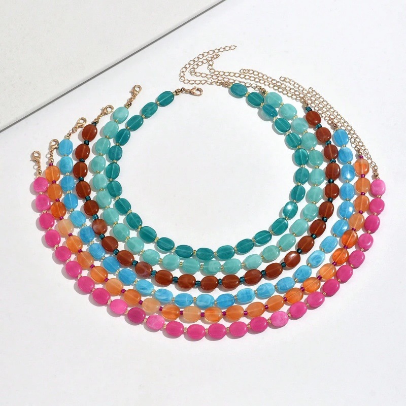 Colares de Contas Coloridas em - Resin Art Necklace avaliação e preço