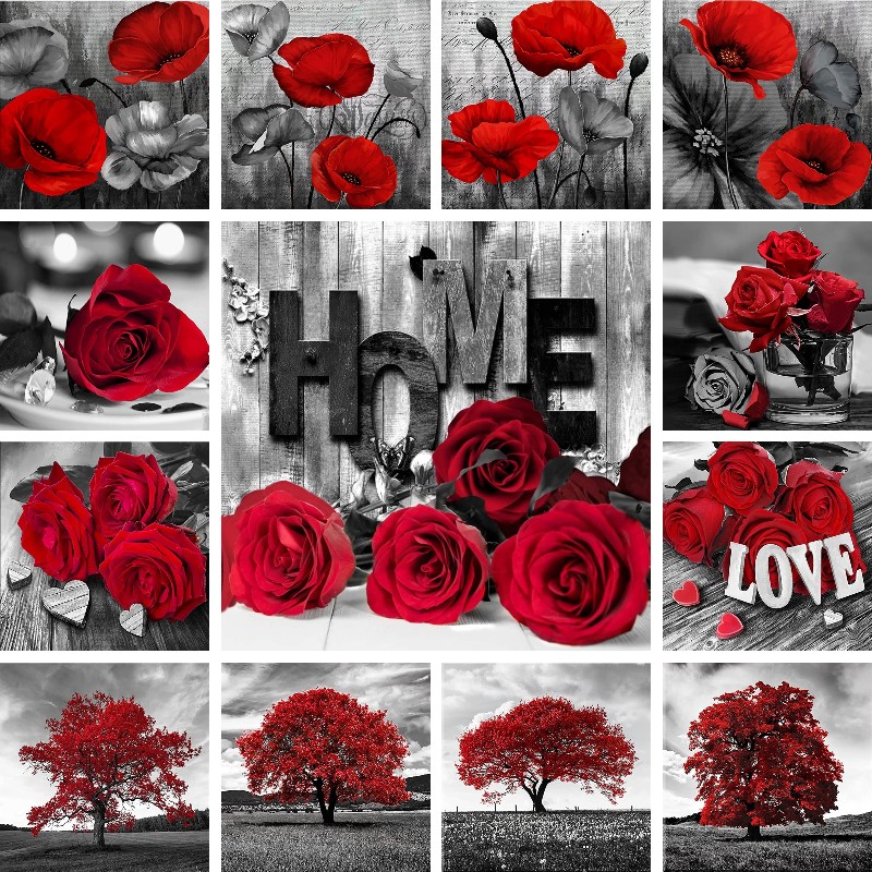 Mosaico diamante vermelho pret - Resin Art For Rose avaliação e preço
